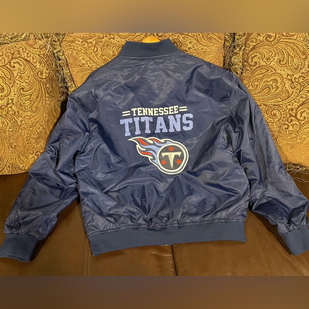 Tennessee Titans NFL Polyester Team Jacket Snap Button, Men’s XL Unique
